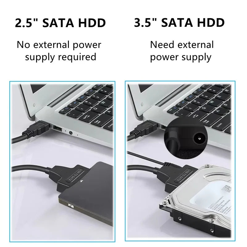 USB 3.0 to SATA Adapter Cable for 2.5" & 3.5" HDD SSD SATA USB Adapter PRIMED
