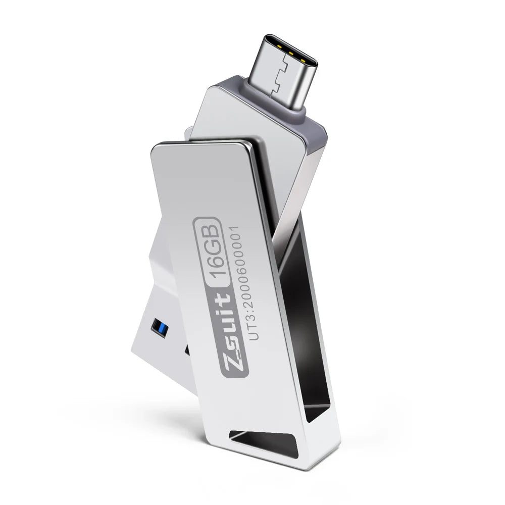 Zsuit 2-in-1 USB-C & USB 3.0 Flash Drive 64GB 128GB Rotate