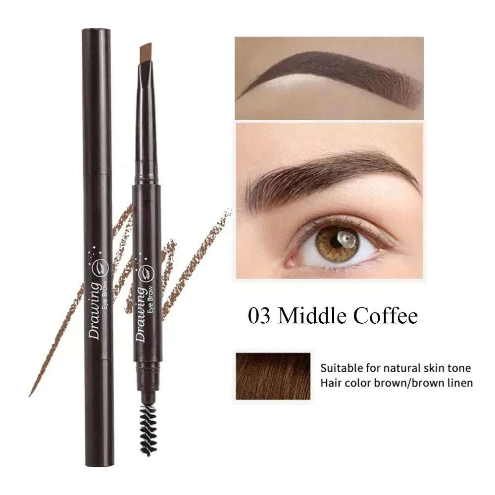 Waterproof Taupe Eyebrow Pencil – Fine Tip & Spoolie Brush