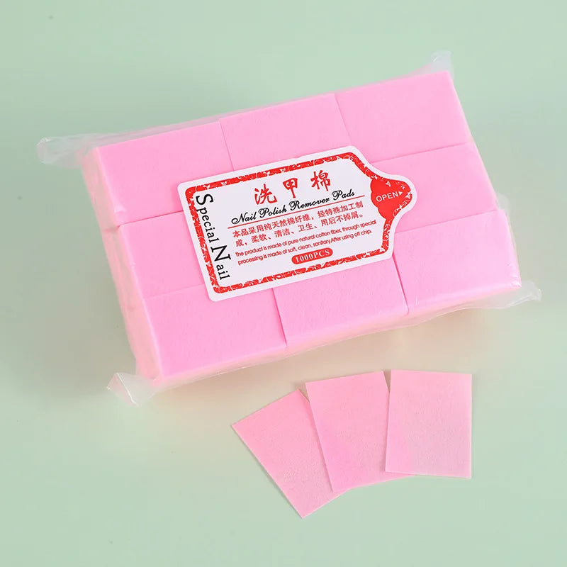1000-Pack Lint-Free Nail Wipe Cotton Pads | Gel Polish Remover