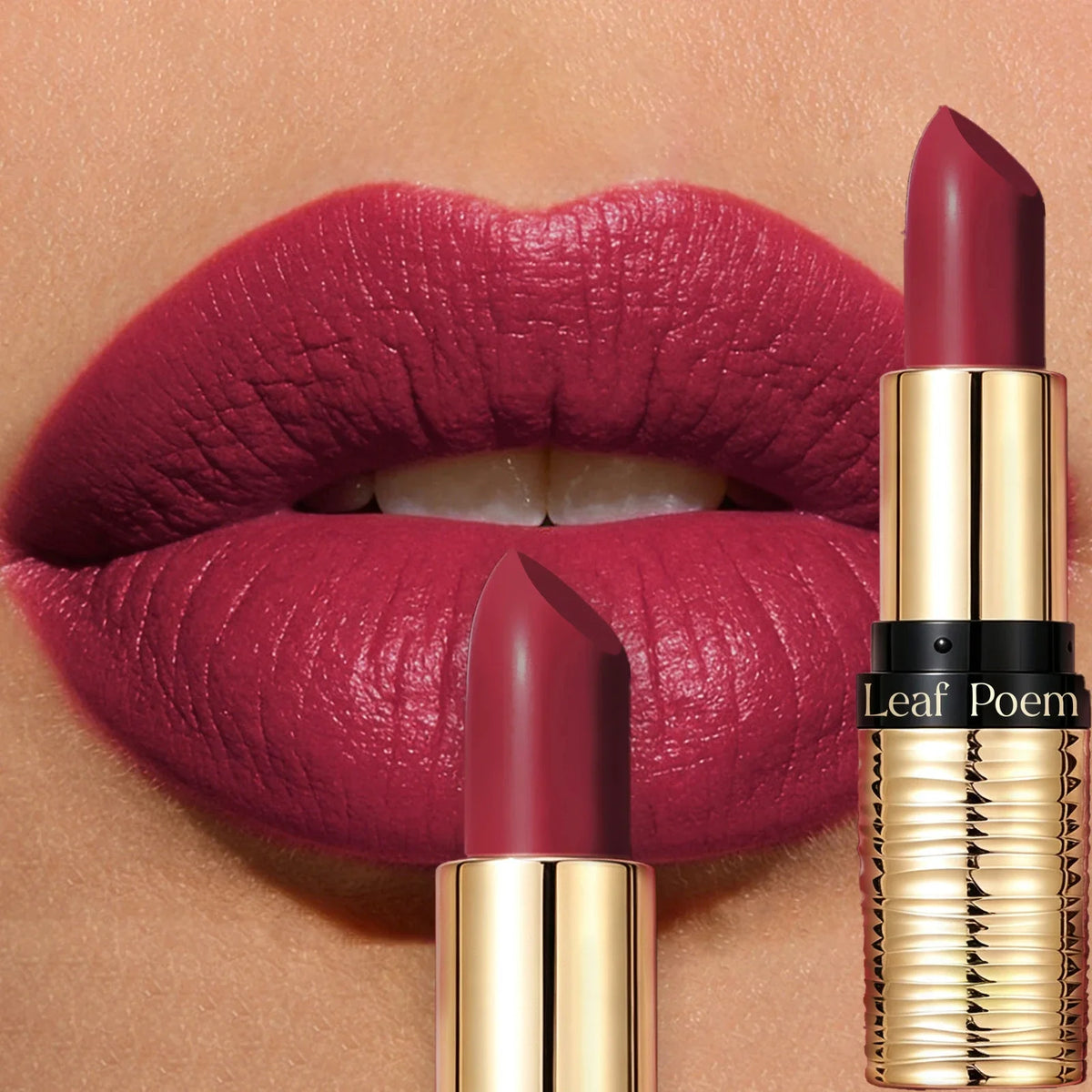 Velvet Matte Lipstick | Long-Lasting Gold Tube Lip Color