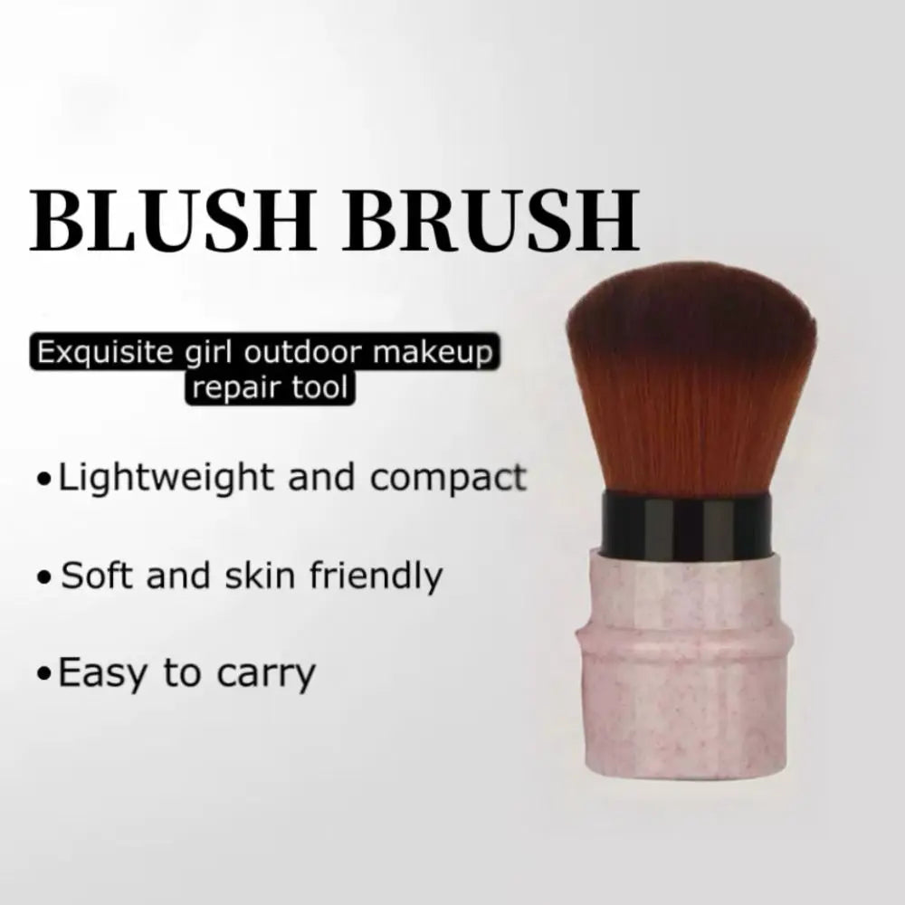 Retractable Powder & Blush Brush with Cover | Travel Makeup