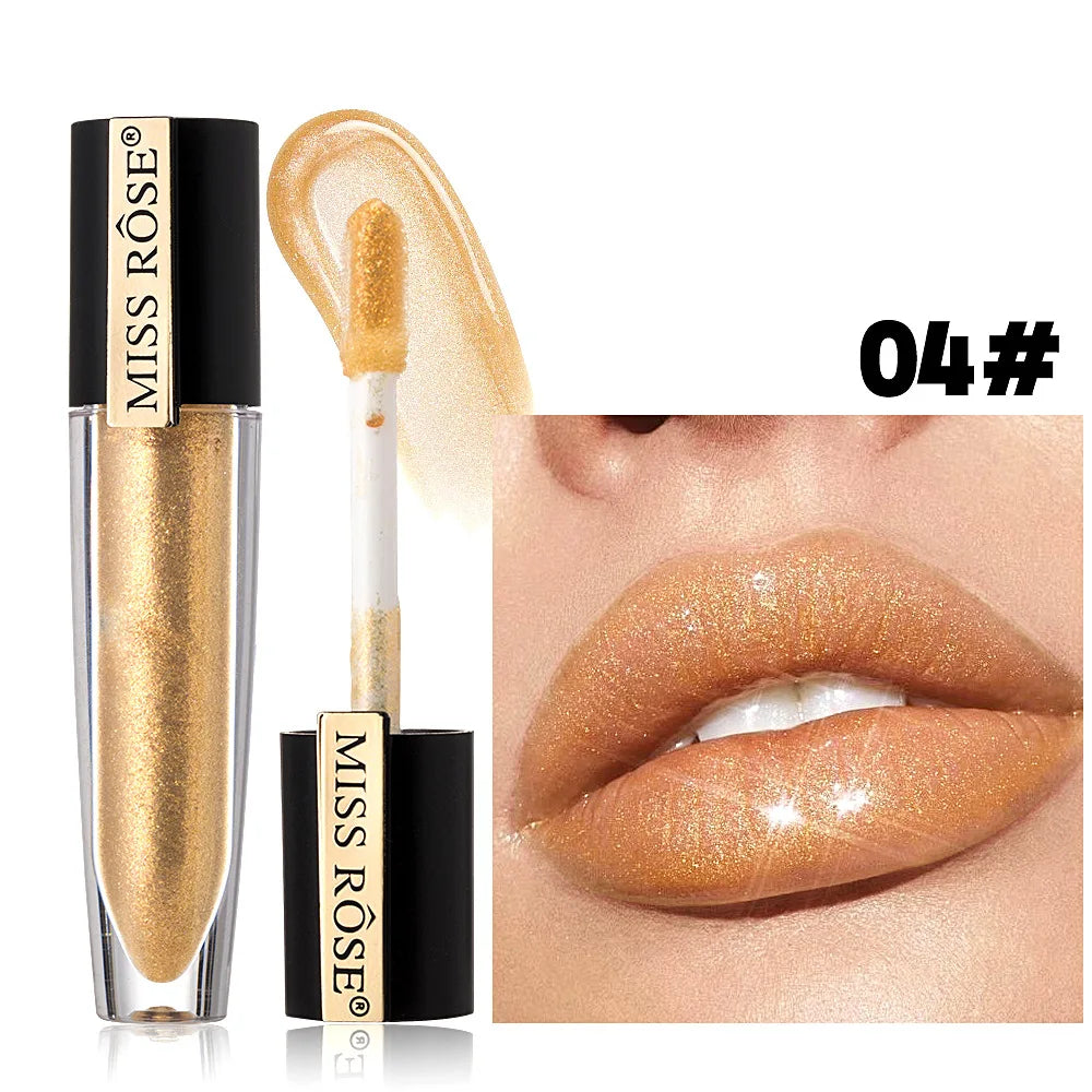 MISS ROSE Pearlescent Liquid Lip Glaze – Waterproof & Hydrating Liquid Lip Gloss PRIMED 7701-028M-04
