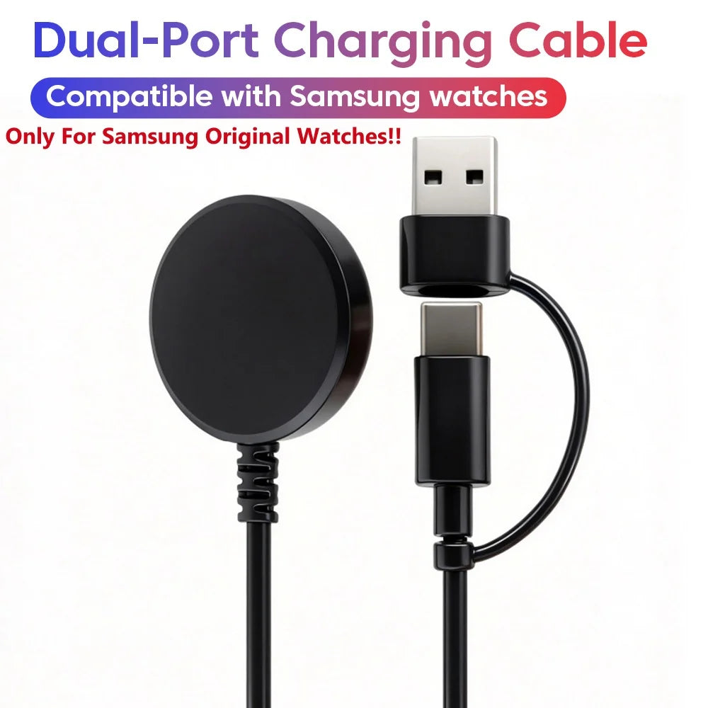 2-in-1 USB & Type-C Magnetic Charger for Samsung Galaxy Watch Smartwatch Charger PRIMED