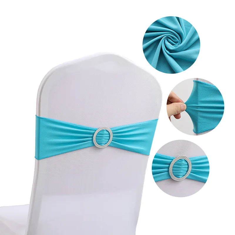 10 Pcs Spandex Chair Sashes with Buckle Slider | Wedding Décor