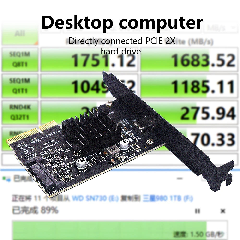 TISHRIC PCIe to USB 3.2 Gen2 Type-C Expansion Card 20Gbps PCIe Expansion Card PRIMED