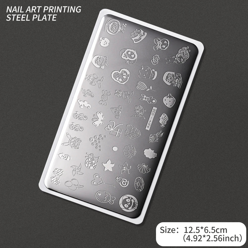 Nail Art Stamping Plate – Waves, Florals & Animal Designs