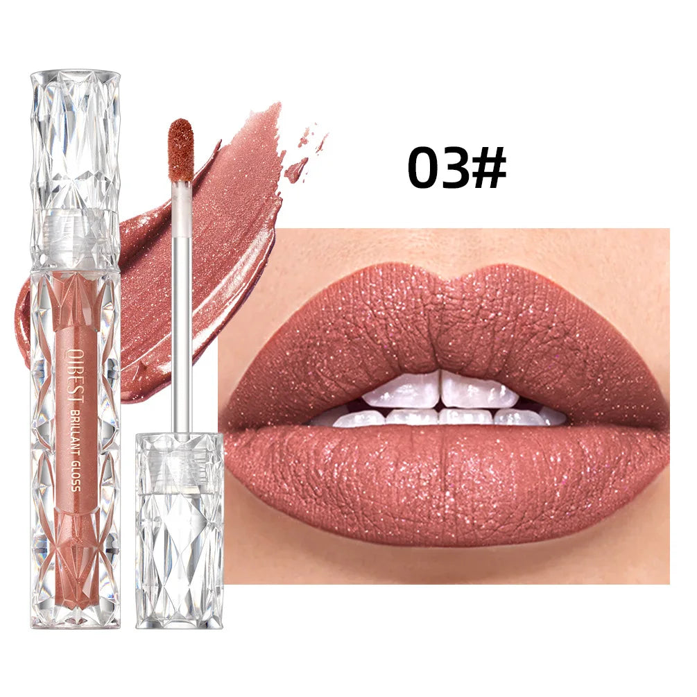 QiBest Diamond Shimmer Lip Gloss – 10 Colors, Waterproof