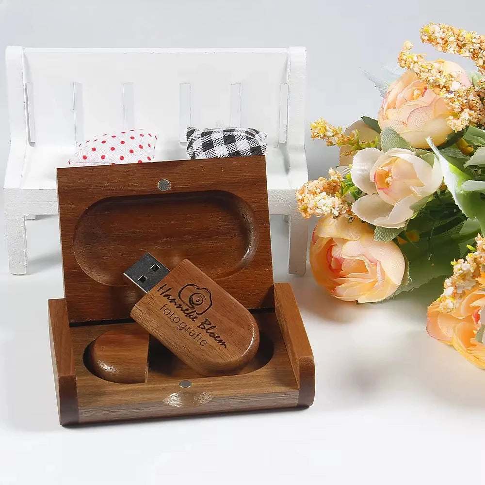 JASTER Bamboo Wooden USB Flash Drive 64GB – Custom Logo Gift Wooden USB Flash Drive PRIMED