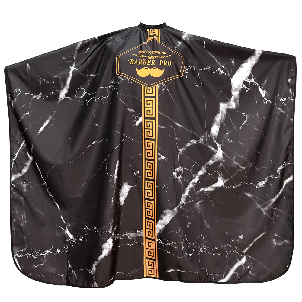 Waterproof Anti-Static Barber Cape – Black Salon Haircut Gown