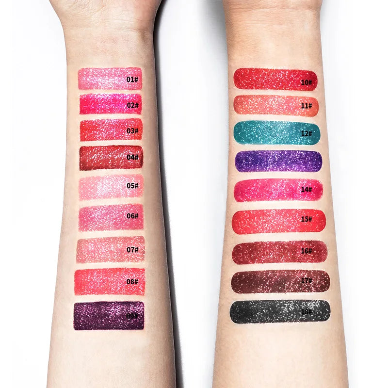 Pudaier Glitter Lip Gloss – Diamond Shimmer Metallic Lipstick