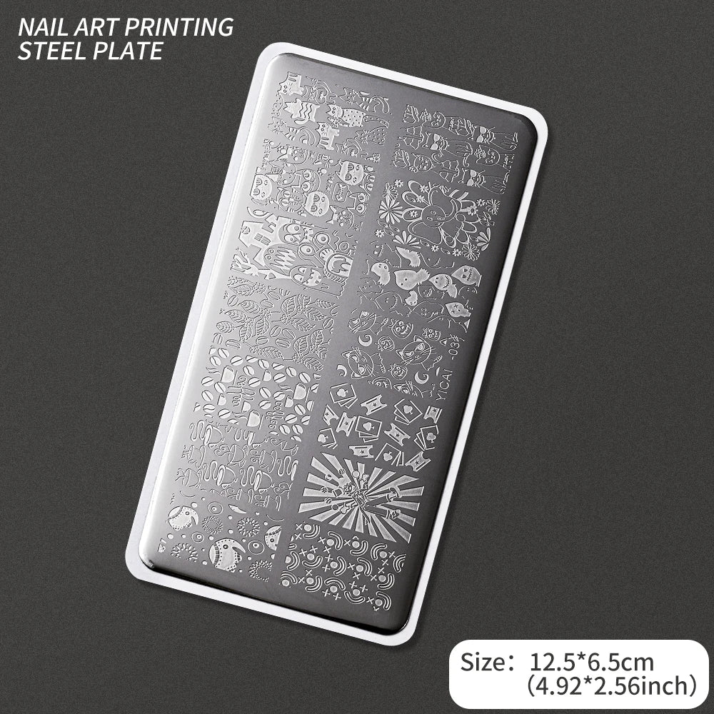 Nail Art Stamping Plate – Waves, Florals & Animal Designs