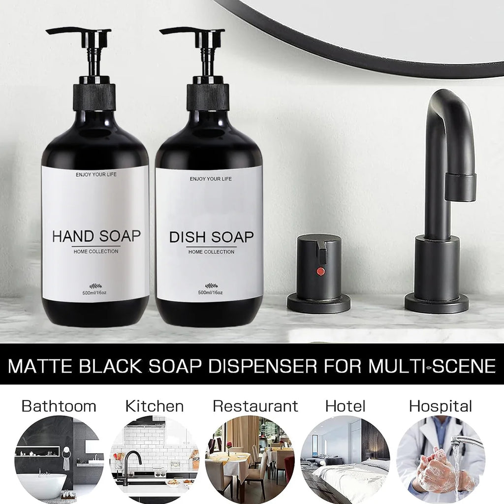 Refillable Pump Soap Dispenser – Plastic & Bamboo Kitchen Bottle Soap Dispenser PRIMED