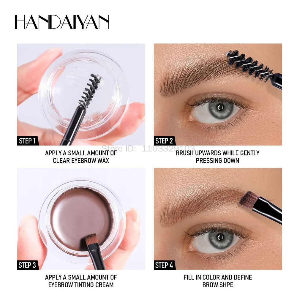HANDAIYAN 8-Color Waterproof Eyebrow Styling Cream 2 in 1 Eyebrow Styling Cream PRIMED