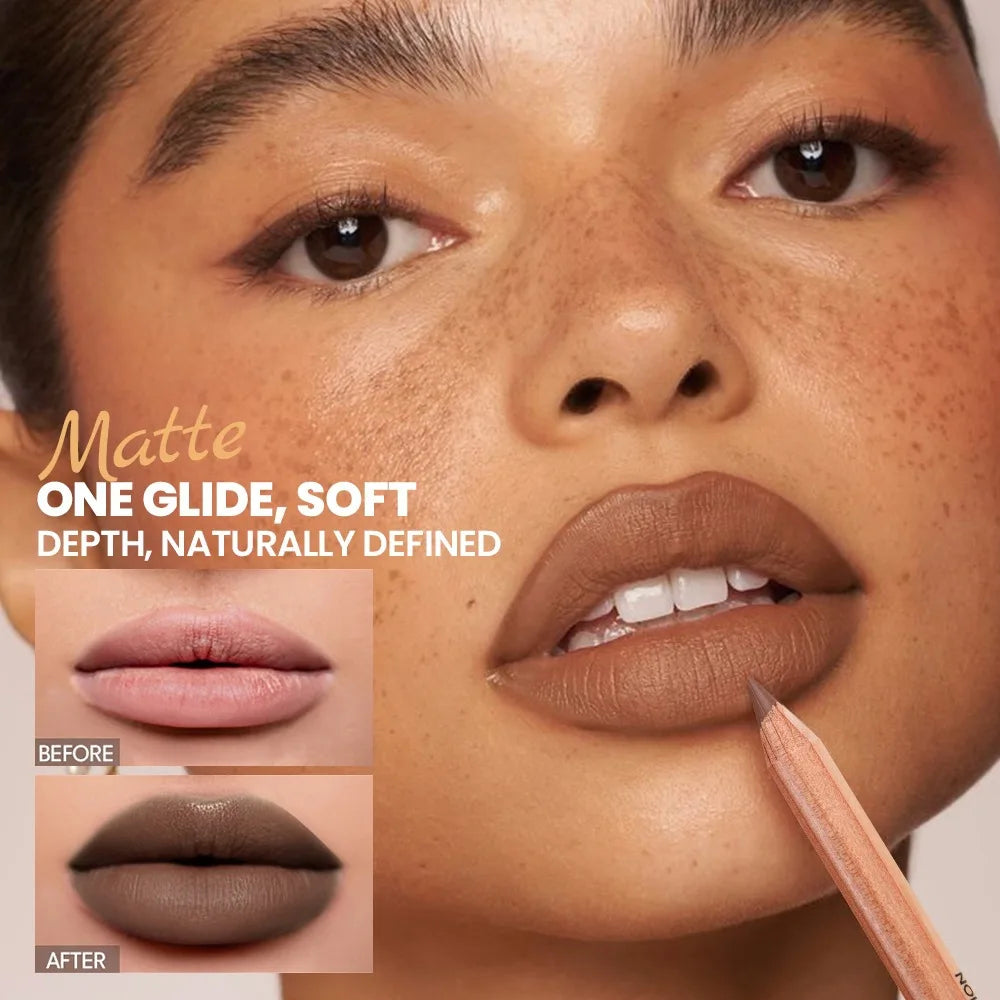 Pudaier Matte Nude Lip Liner Pencil Set – 6 Pcs Waterproof Lip Liner Set PRIMED