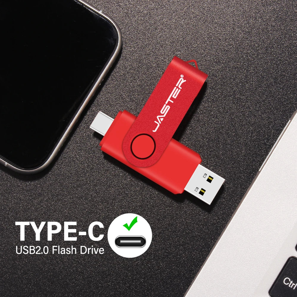 30-Pack 2-in-1 Type-C USB Flash Drive 360° Rotate 16–128GB USB Flash Drive PRIMED