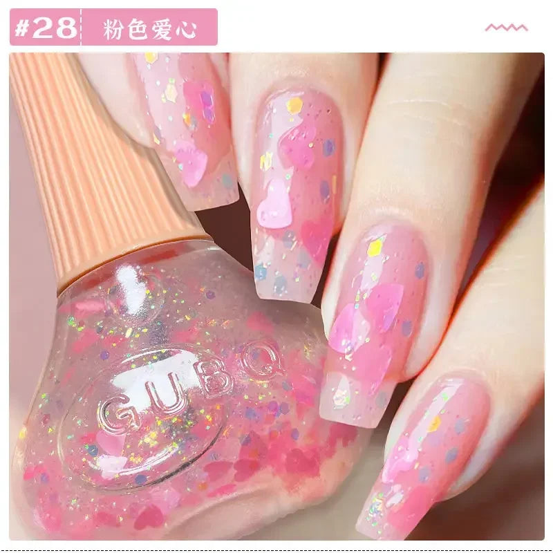 Glitter Gel Nail Polish Quick Dry Autumn Coffee Tones 12ml