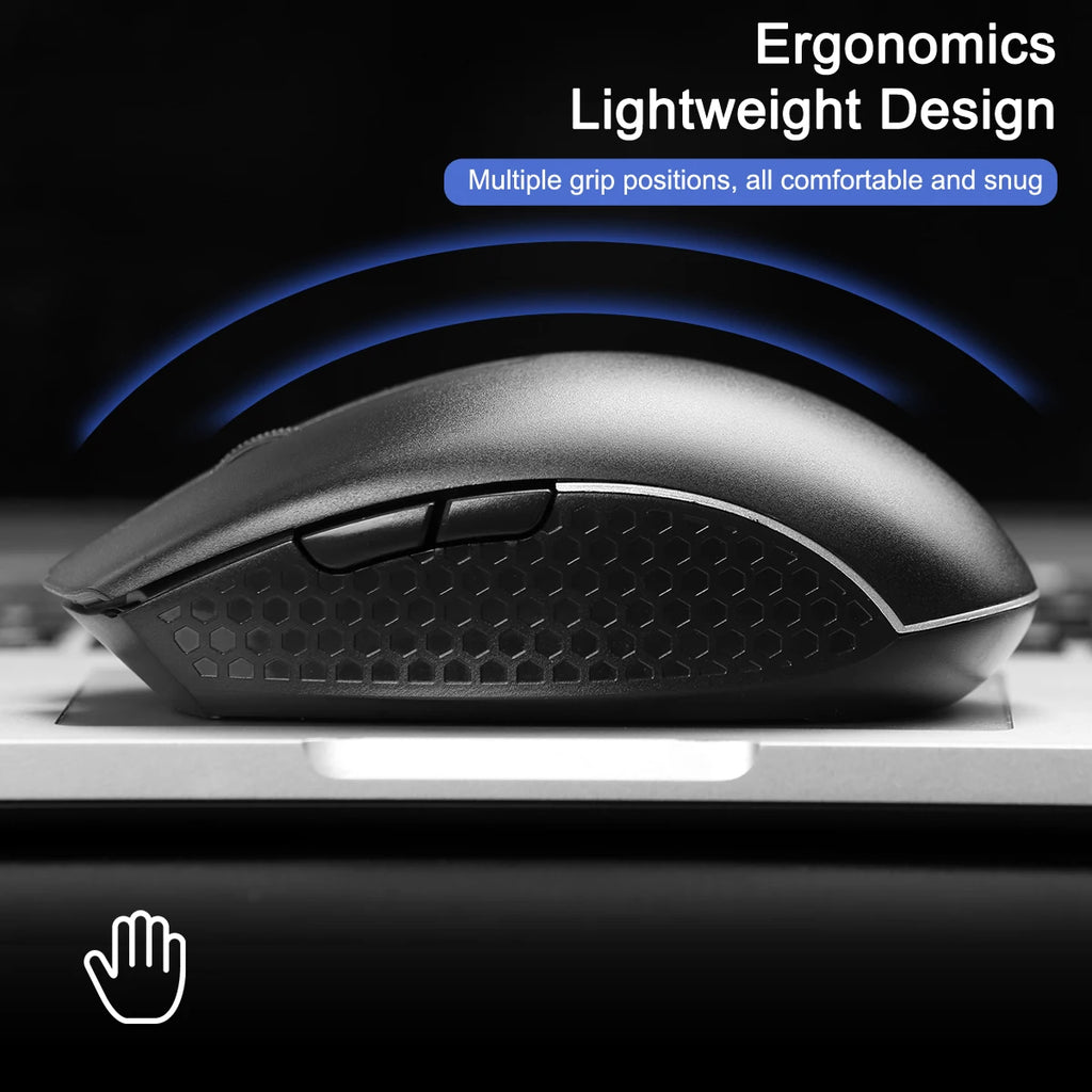 MissionFit 2.4G Wireless Ergonomic Mouse 1600DPI – Black Wireless Computer Mouse PRIMED