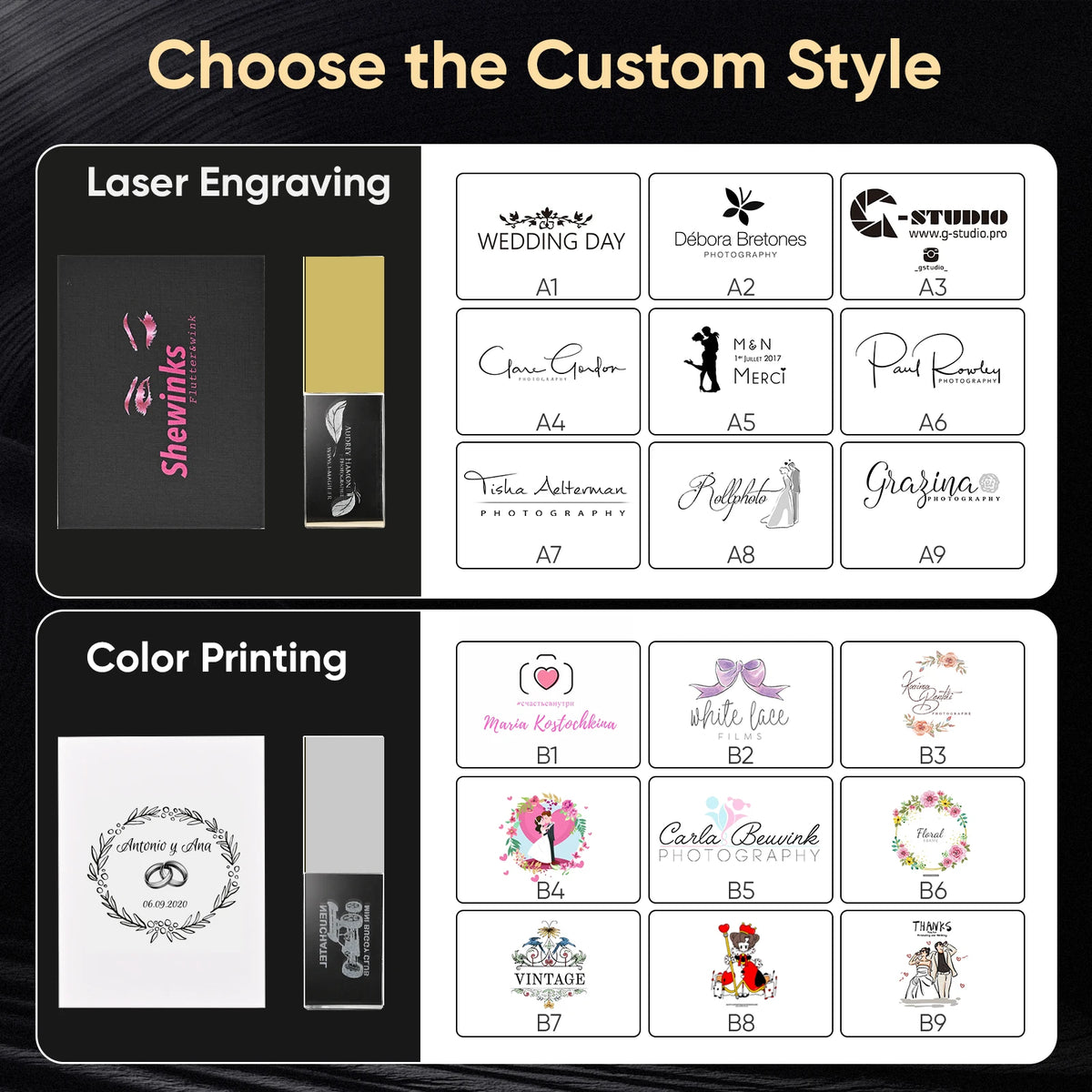 10-Pack Crystal USB Flash Drives | Custom Logo Wedding Gift Crystal USB Flash Drive PRIMED