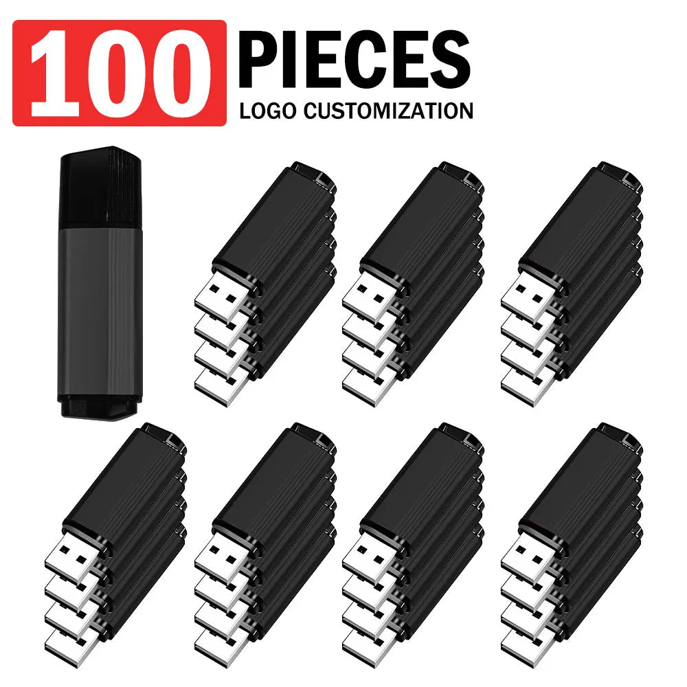 100-Pack Custom Logo Metal USB 2.0 Flash Drives 4GB–128GB USB Flash Drives PRIMED 1GB Black China Mainland
