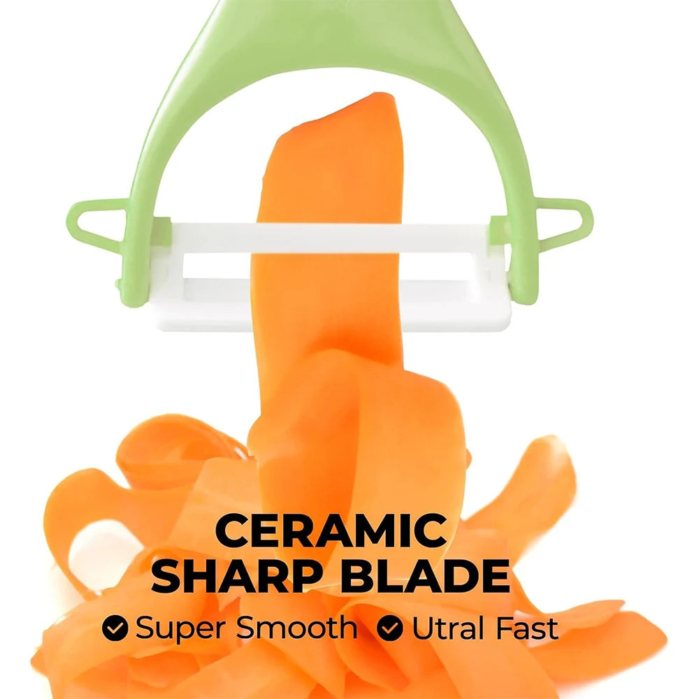 LMETJMA 4-Piece Ceramic Vegetable Peeler Set – Ergonomic Vegetable Peeler Set PRIMED