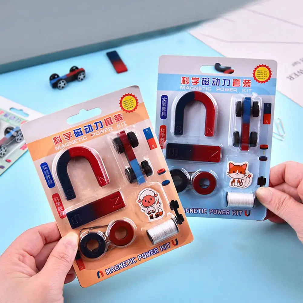 Kids Physics Magnet Experiment Toy Kit – Bar, Ring & U-Magnet Educational Science Kit PRIMED