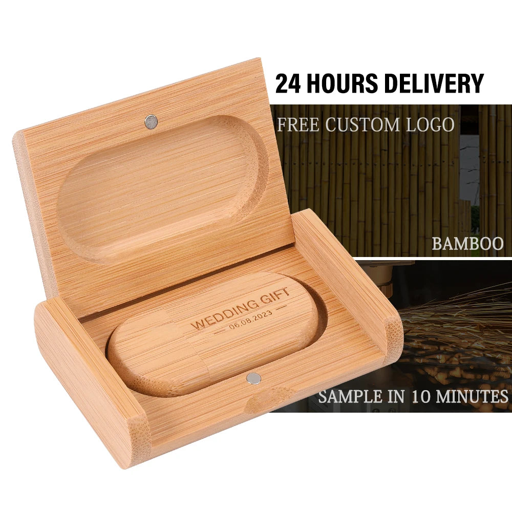 50-Pack Wooden USB Flash Drives | Custom Logo | 4GB–128GB USB Flash Drive PRIMED