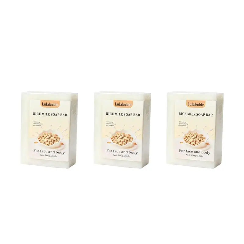 Mint Persimmon Rice Milk Soap Bar 100g – Face & Body Handmade Soap Bar PRIMED Rice Milk Soap 3pcs