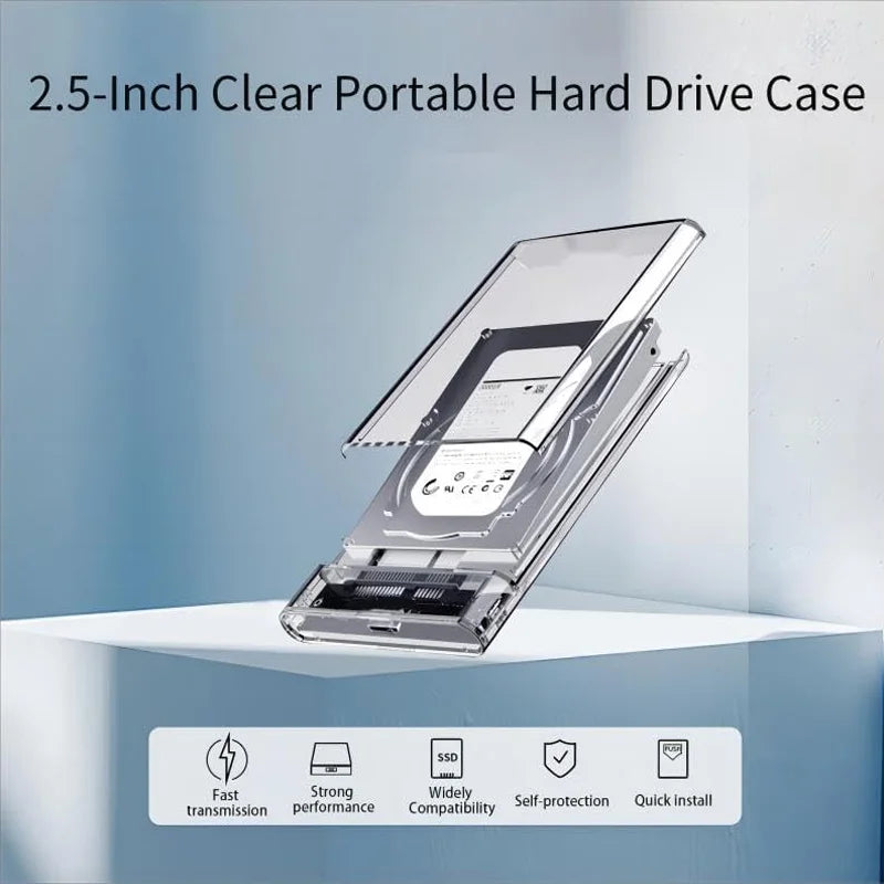 2.5" HDD SSD Enclosure USB 3.0 Type-C SATA Hard Drive Case HDD SSD Enclosure PRIMED