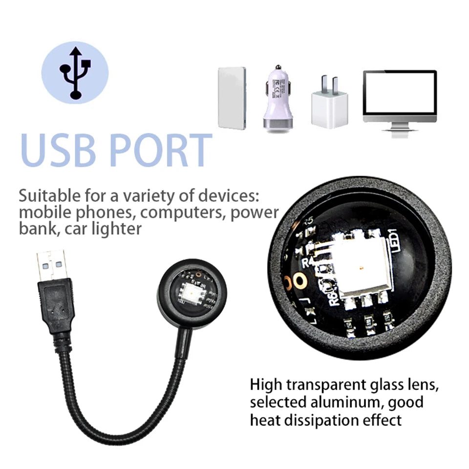 USB Sunset Lamp LED Night Light Projector – Rainbow Colors LED Night Light Projector PRIMED