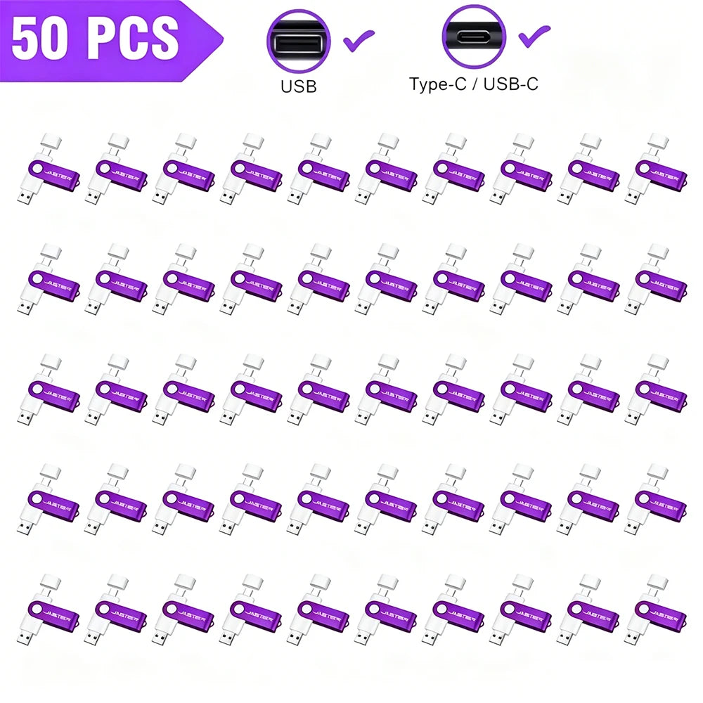 50-Pack USB-C 3.0 Flash Drives 128GB | Free Custom Logo USB Flash Drive PRIMED