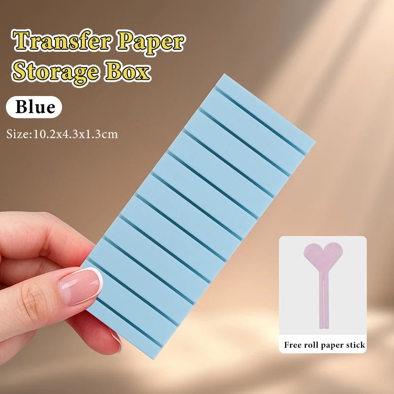 10-Compartment Nail Transfer Paper Storage Box – 7 Colors