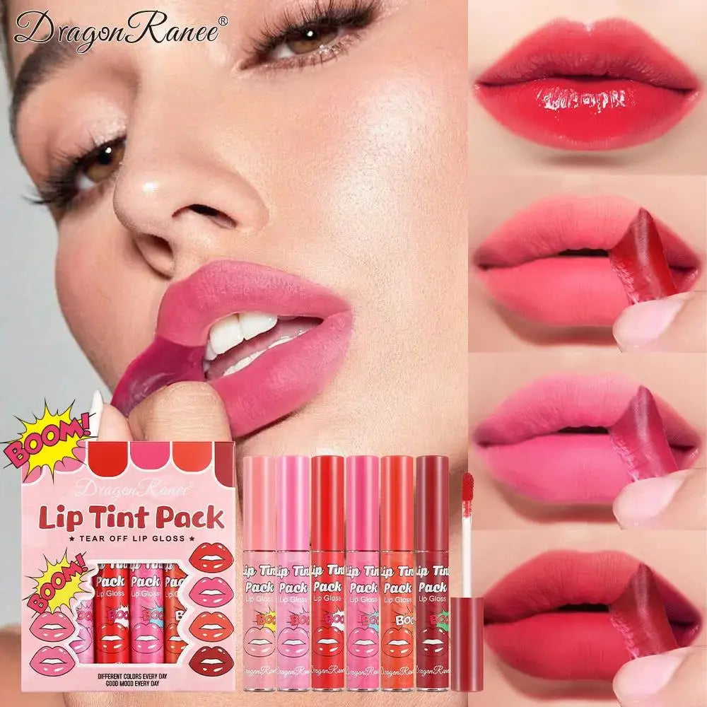 Dragon Ranee 6-Piece Tear-Off Lip Gloss Set | Matte Velvet Lip Gloss Set PRIMED