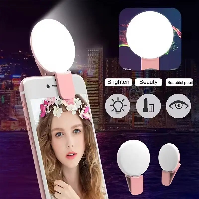 Mini LED Selfie Fill Light – 9 LEDs, 3 Brightness, Universal Clip LED Selfie Fill Light PRIMED