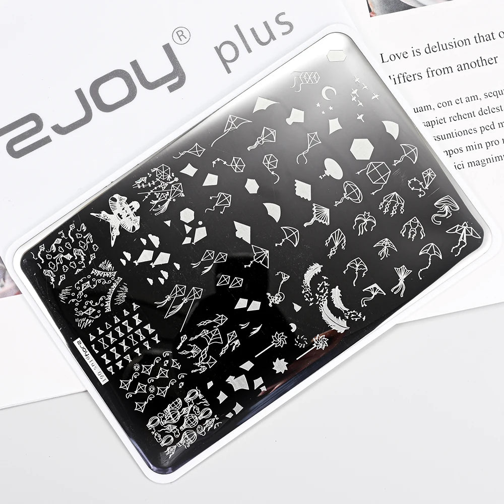 MAFANAILS Big Nail Stamping Plate – Geometry, Animals & Floral Nail Stamping Plate PRIMED TL-Plus061