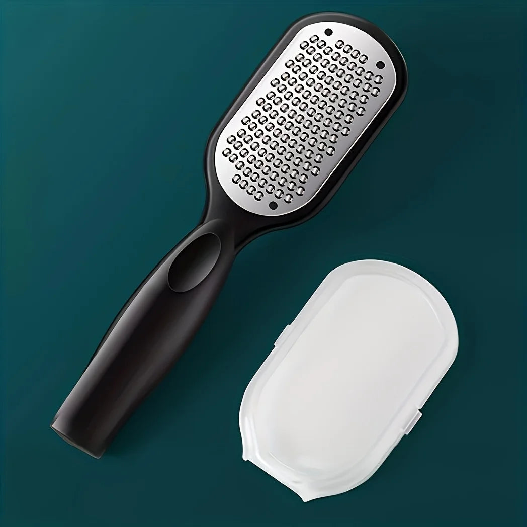 Stainless Steel Foot File & Callus Remover with Splash Guard Foot File Pedicure Tool PRIMED Black