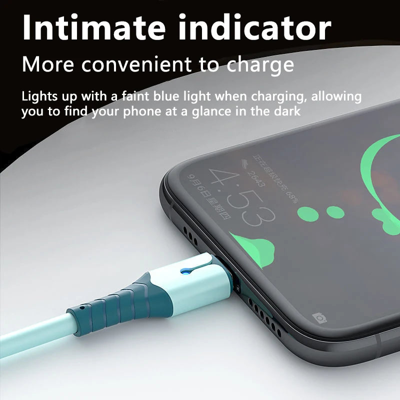 UTHAI USB-C LED Fast Charging Cable – Liquid Silicone Android USB-C Charging Cable PRIMED