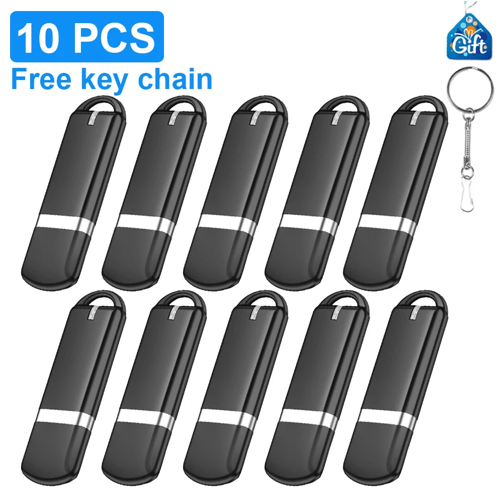 10-Pack Colorful USB Flash Drives 128GB–4GB + Key Chains USB Flash Drive PRIMED 4GB Black China Mainland