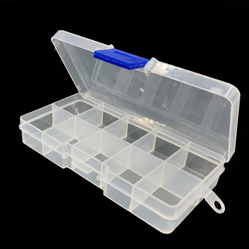 10-Compartment Clear Plastic Nail Art & Jewelry Organizer