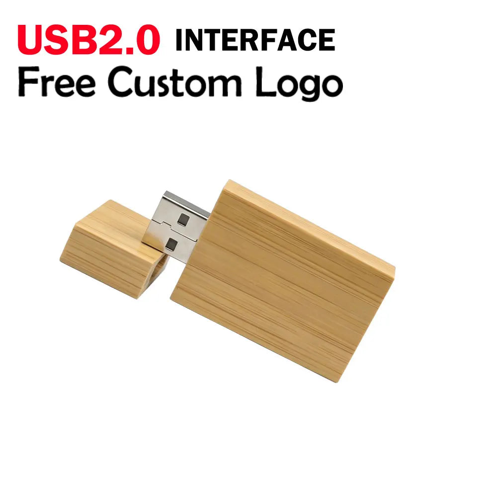 Wooden USB Flash Drive Custom Logo 4GB–128GB | Gift Box USB Flash Drive PRIMED 64 GB Carbonized NO box
