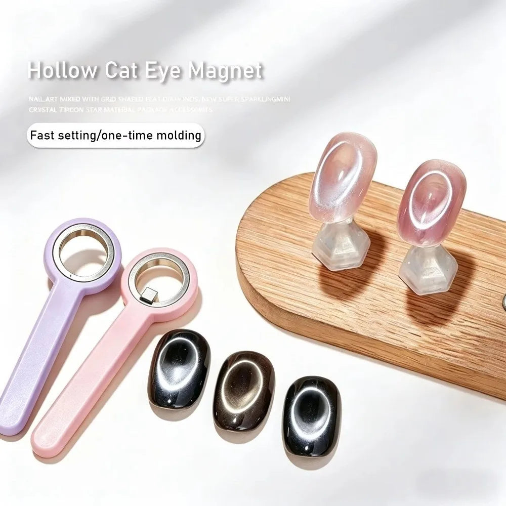 Hollow Cat Eye Magnet Nail Tool – Halo Ring DIY Manicure Nail Art Magnet PRIMED