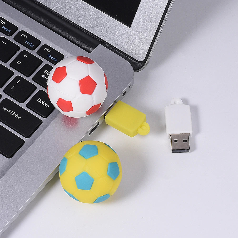JASTER Football USB Flash Drive Silicone Memory Stick 8–128GB USB Flash Drive PRIMED