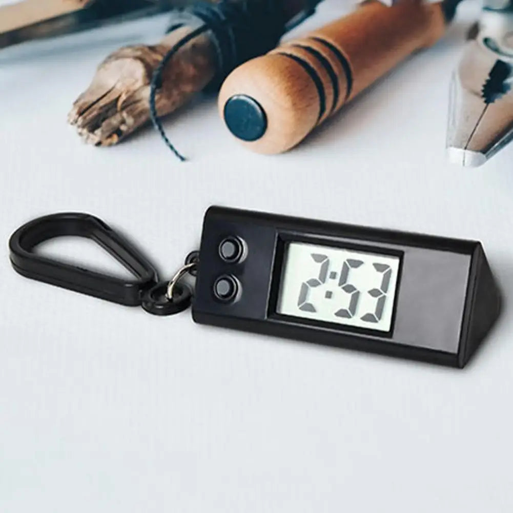 Triangle Mini LCD Digital Clock Keychain – Silent Desk Clock Digital Alarm Clock PRIMED