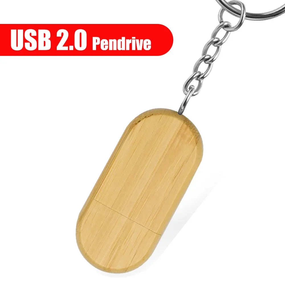 Wooden USB Flash Drive Custom Logo Key Chain | 4–32GB Gift Wooden USB Flash Drive PRIMED 4GB Carbon