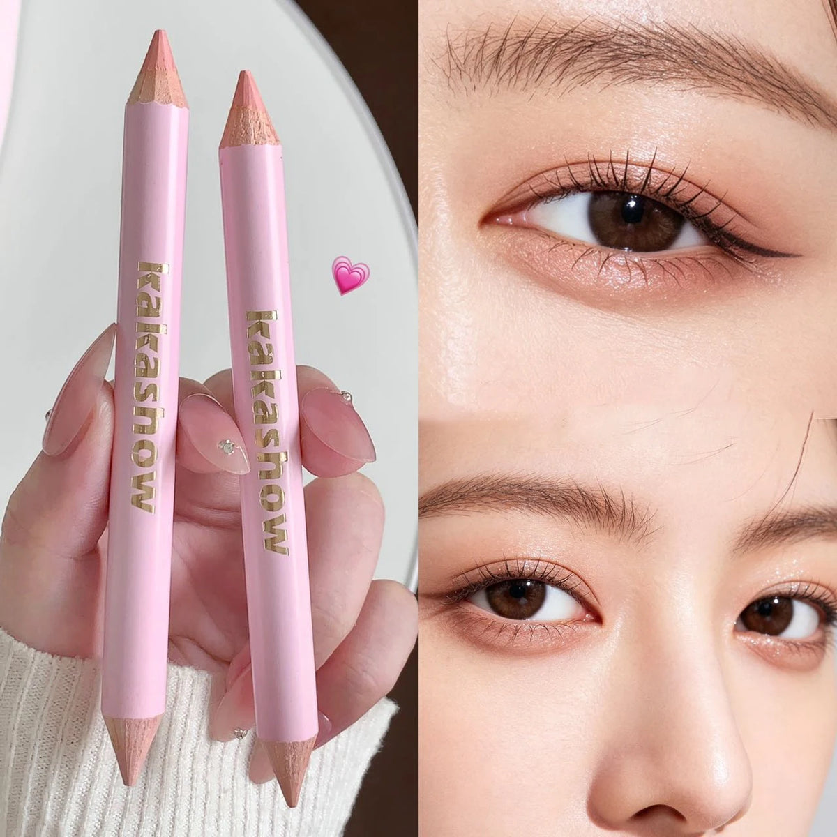 Double-Ended Lying Silkworm Pencil | Eye Brightener Stick Eye Highlighter Pencil PRIMED