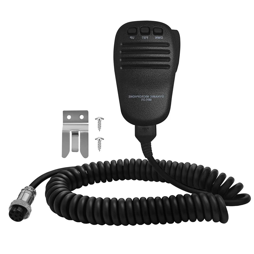 MH-31B8 Hand Mic Spiral Cable Large PTT for Yaesu HF Radio Radio Hand Microphone PRIMED