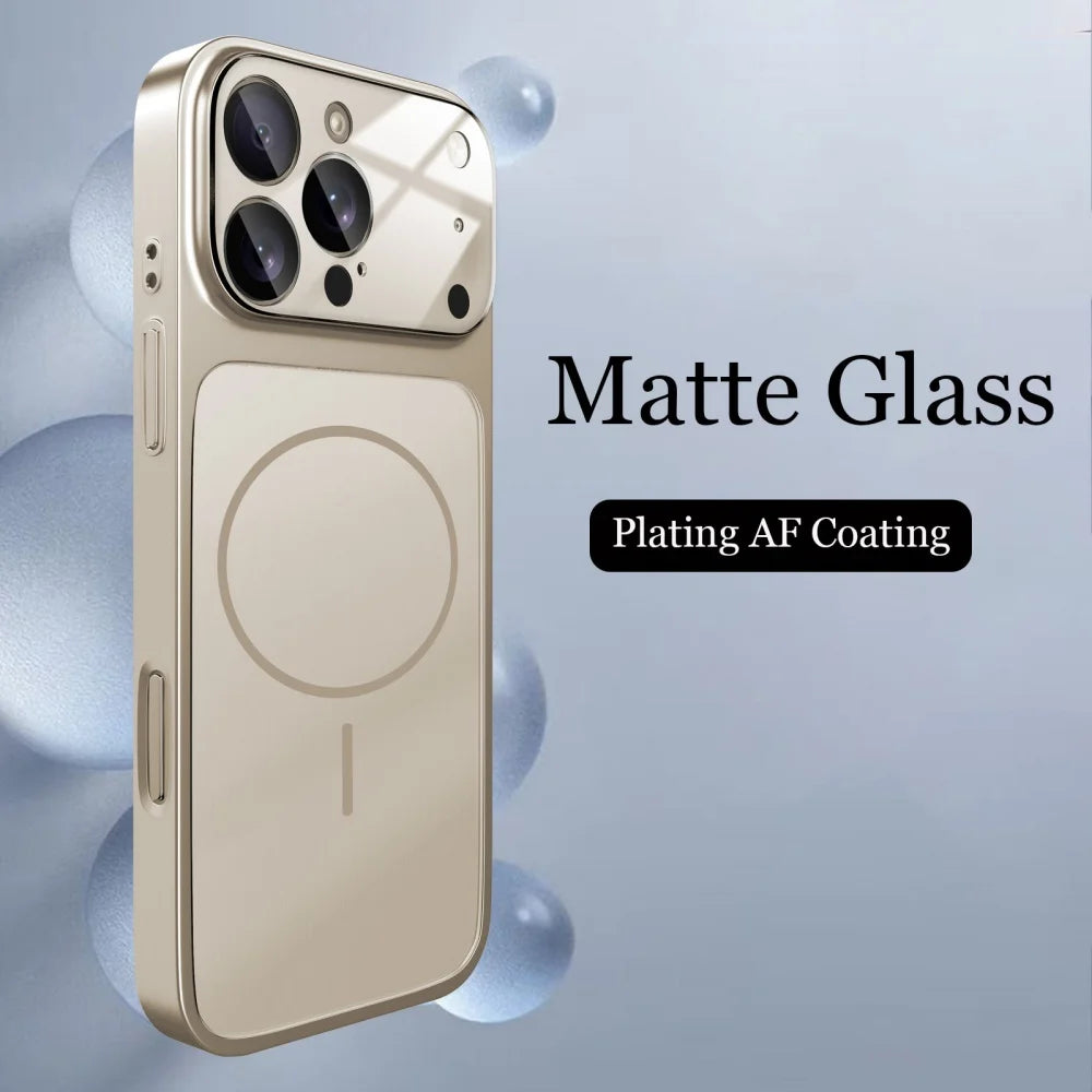 AG Nano Frosted Glass MagSafe Case – iPhone 17/16/15/14/13 MagSafe Phone Case PRIMED Gray iPhone17