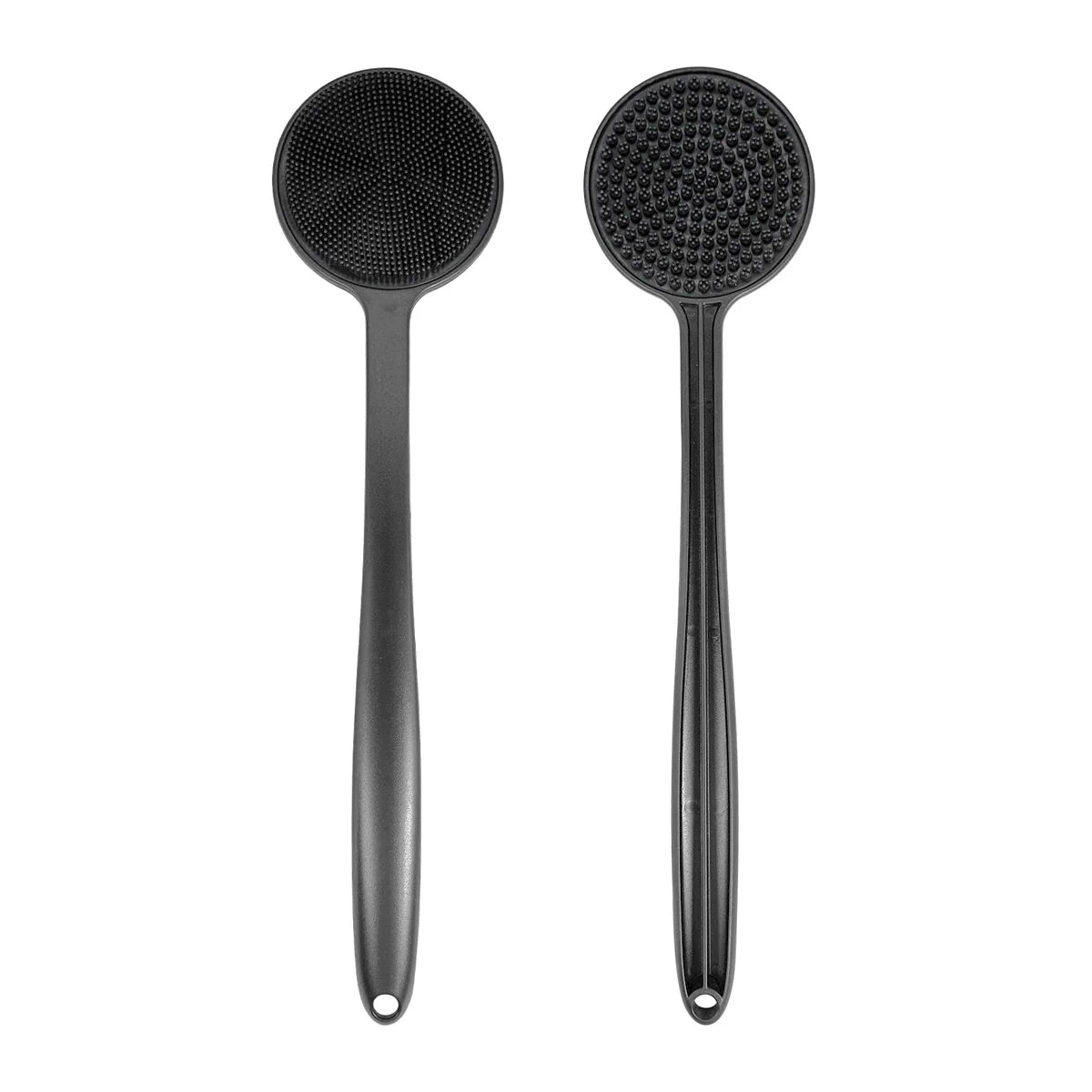 Long Handle Double-Sided Silicone Shower Body Brush Body Scrub Brush PRIMED GJ23-black-02