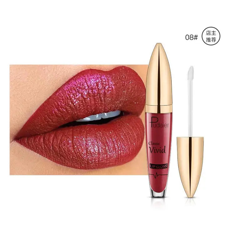Pudaier 18-Color Matte Glitter Liquid Lipstick Set – Waterproof