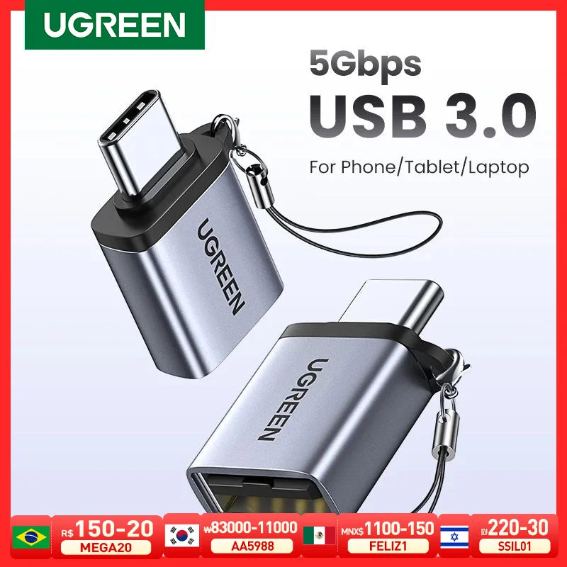 UGREEN USB-C to USB 3.0 OTG Adapter | Thunderbolt 3 USB-C OTG Adapter PRIMED